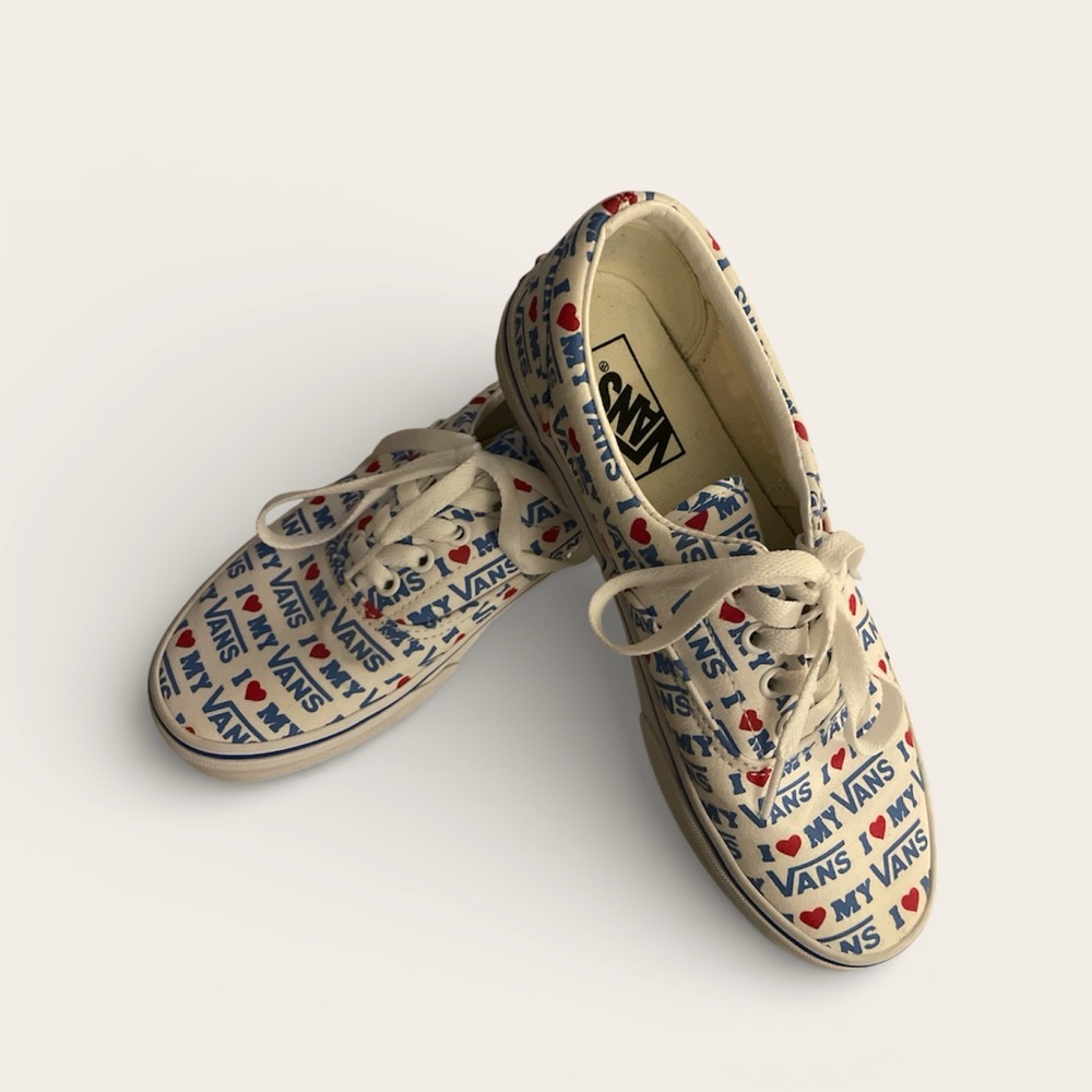 Vans White Sneakers with Red and Blue Print - Picture 8 of 8